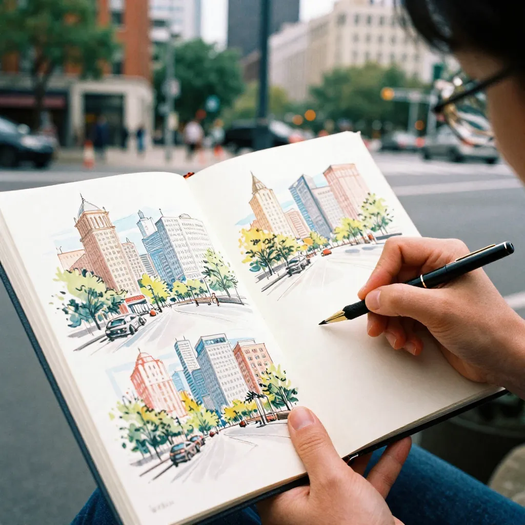 Urban sketching plein air session